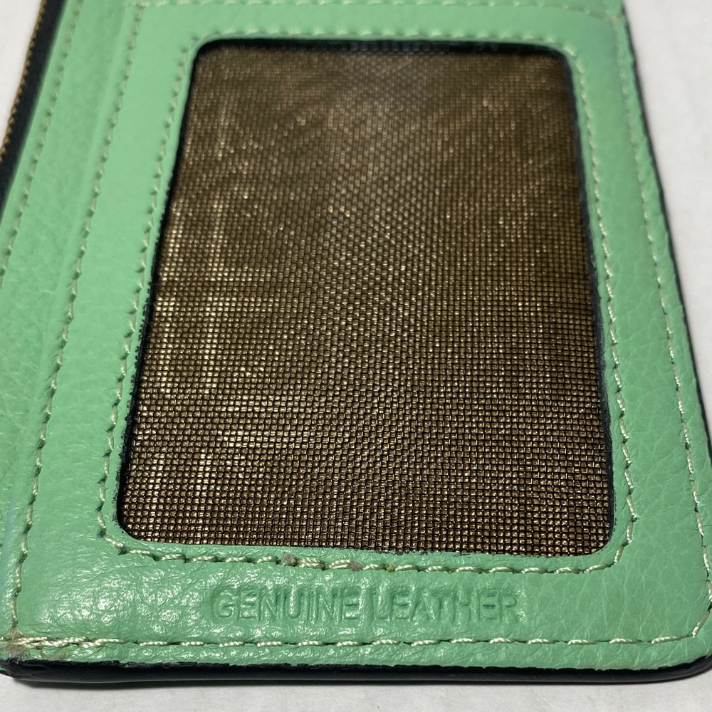 Lodis Mint Green Genuine Leather Card Wallet with Zip Pocket - Picture 12 of 12